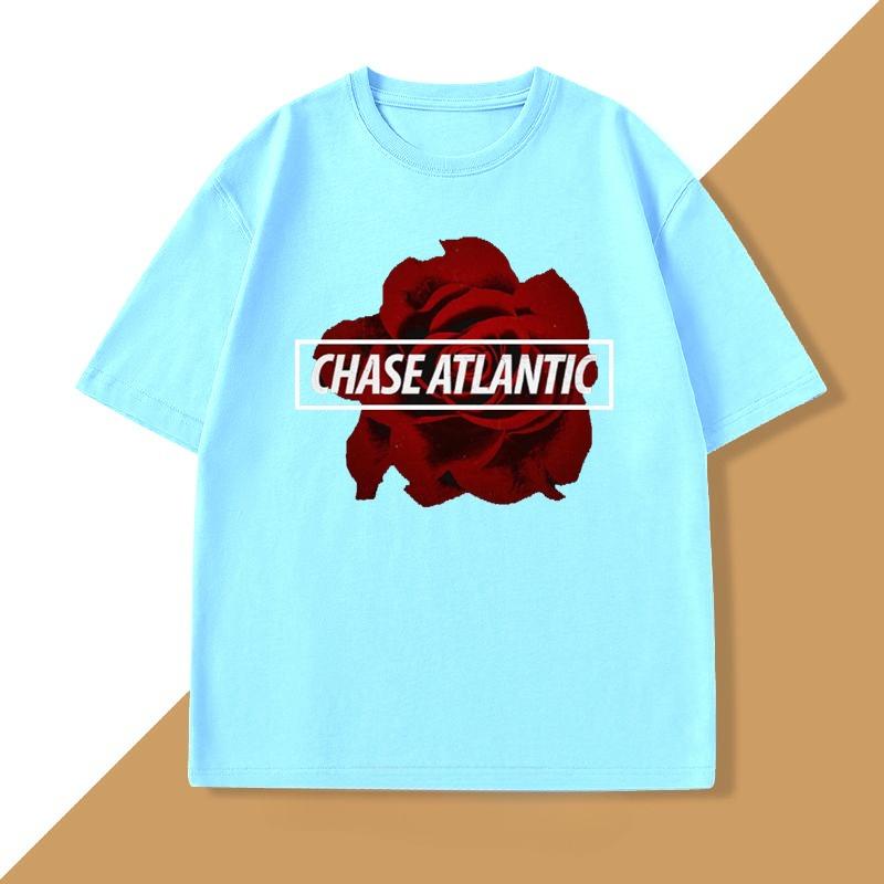 Chase Atlantic Flower T Shirt Cotton Short Sleeve Tshirt for Unisex WOMEN Tee Clothes Loose Casual Streetwear Oversized Top