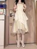 Seaside Vacation Fairy Dress Waist Suspender Dress Female Summer New Sanya Beautiful Beach Knee Long Skirt