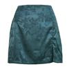 Elegant Floral Pattern Satin A Line Short Skirt With Zipper For Summer Women