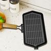 34X19cm  Iron Steak Pan Rectangular Frying Pan with Handle Skillet for Induction Cooker for Outdoor Hiking Picnic Cooking