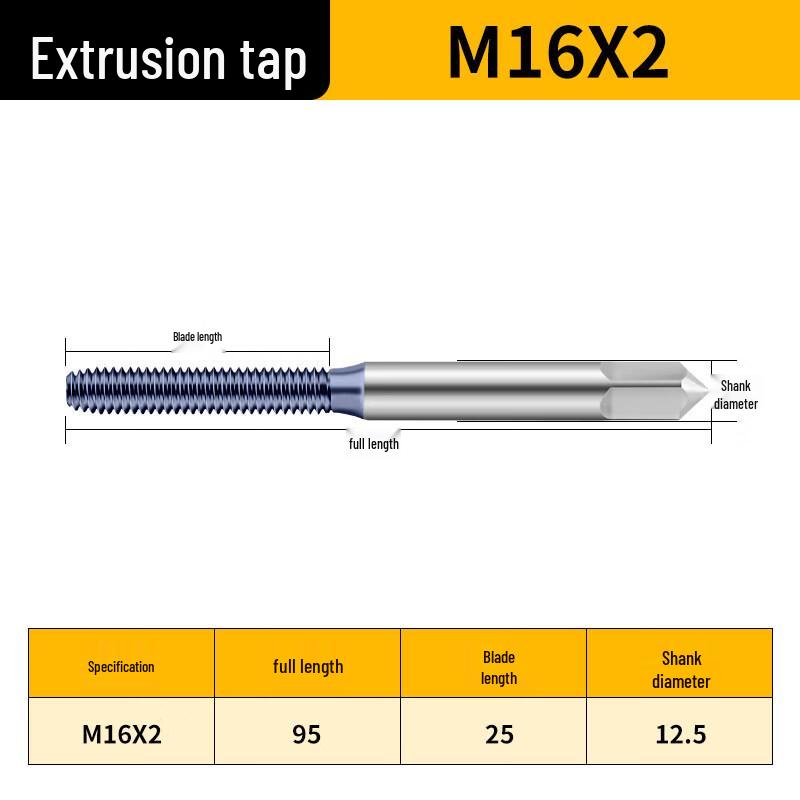 Jun Ding Ying M16*2 Black Titanium Coated Stainless Steel Machine Tap