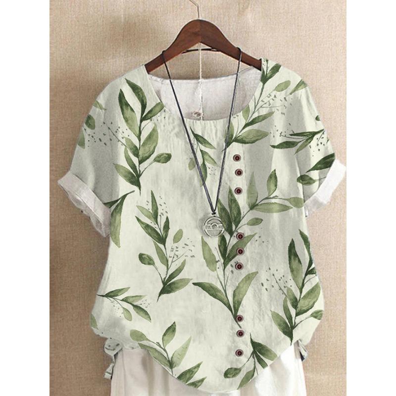BITCED Women's Fashion Casual Short Sleeve O-Neck Blouses & Shirts