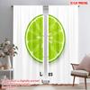 2pcs 2D Flat Printing Party Curtain Fresh Lime Slice Fabric Without Electricity All Season Party & Holiday Decor for Holiday