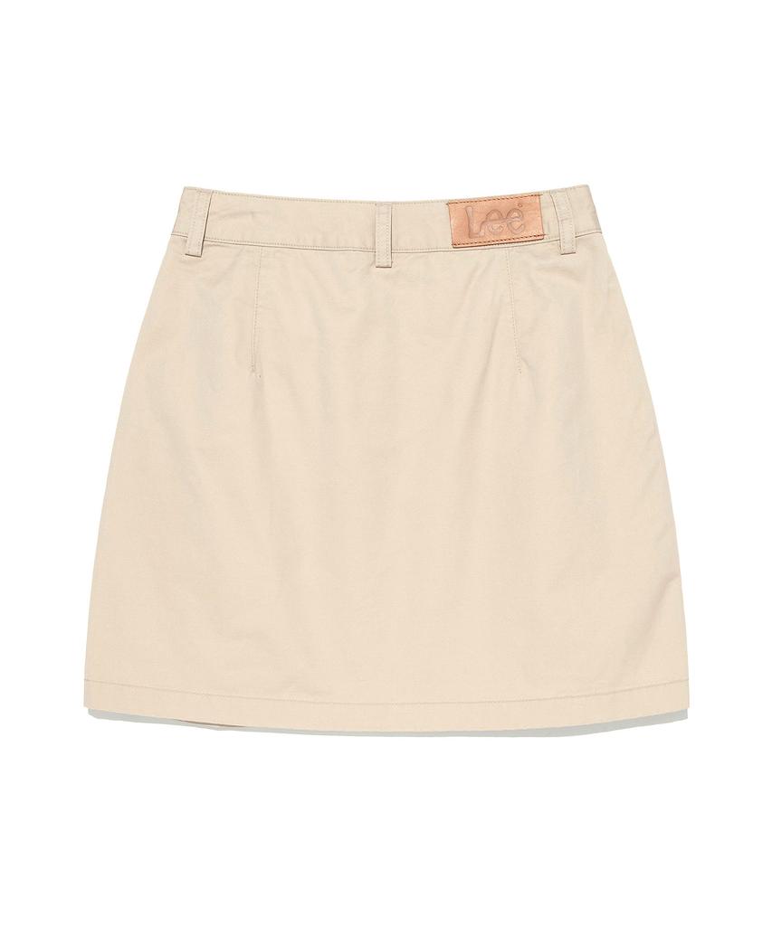 LEE Women'S Cotton Pintuck Mini Skirt Beige