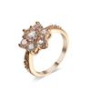 Blue Zirconium Pink Ring Copper Base Gold Plating Conscious Decoration Women