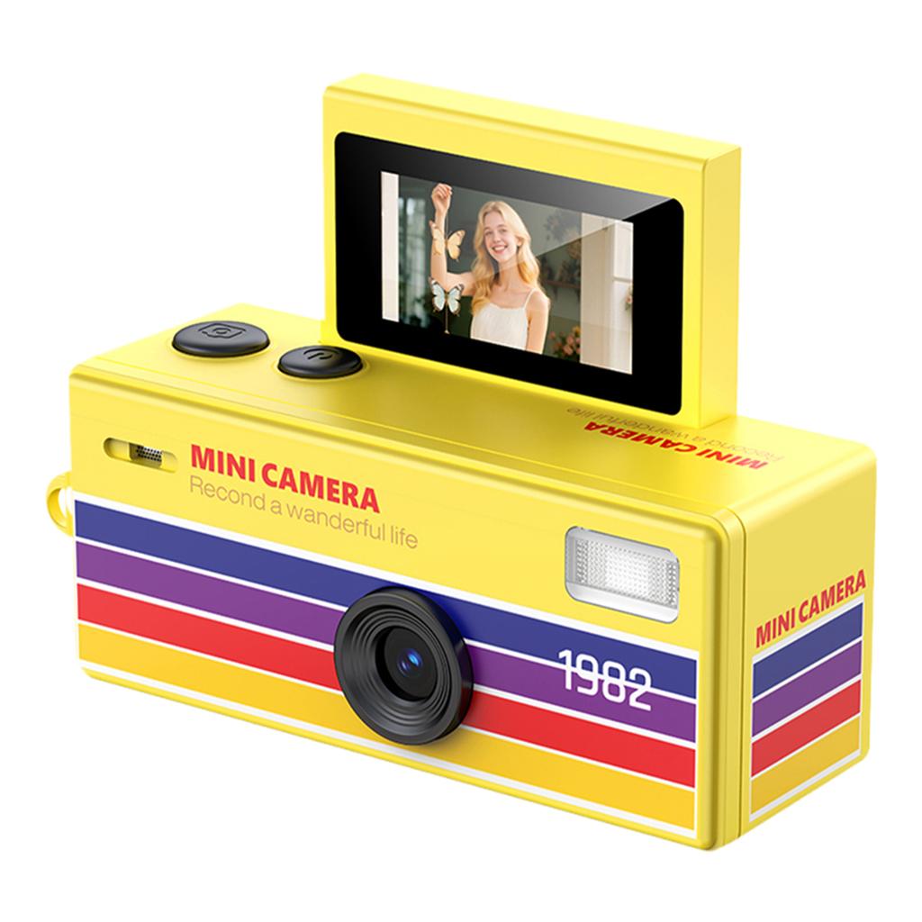 1080P Mini Digital Camera 180° Flip Screen Selfile Keychain Camera Retro CCD Small Camcorder Video Recorder Support Memory Card