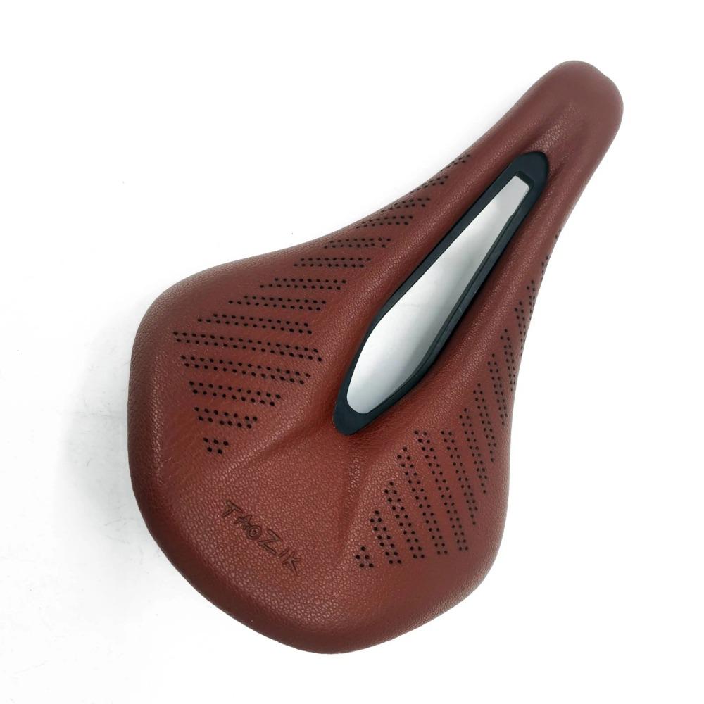 New Bicycle Seat MTB Road Bike Saddles PU Retro Brown Ultralight Breathable Comfortable Seat Cushion Bike Racing Saddle Parts