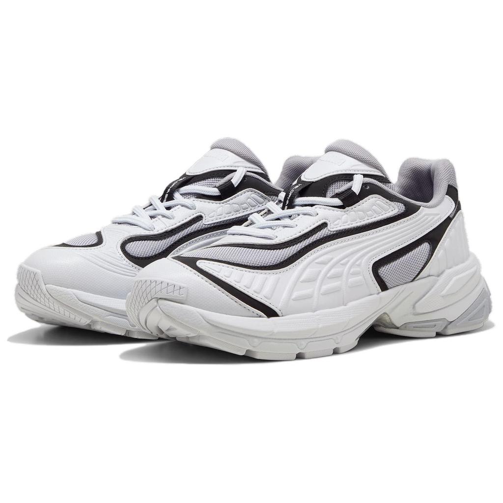 PUMA Velophasis Slip Resistant Abrasion Resistant Low top Running Shoes Unisex White Black 395359-01