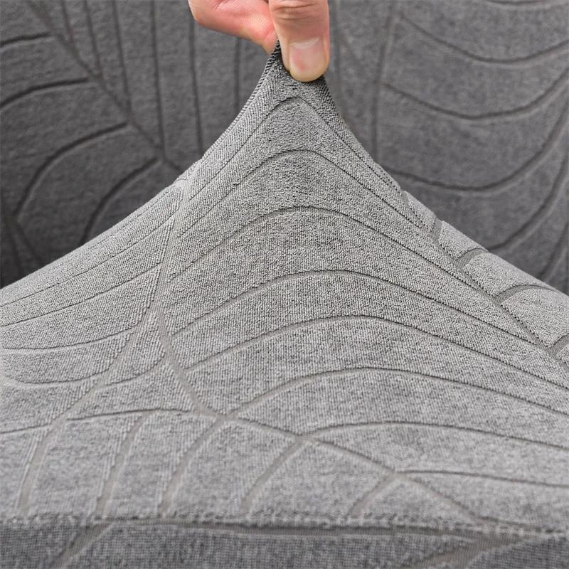 Elastischer Klubsesselbezug mit Sitzkissenbezügen Blätter Jacquard Wannenstuhl Überwürfe Stretch Einzelsofa Bezüge Bar Arbeitszimmer