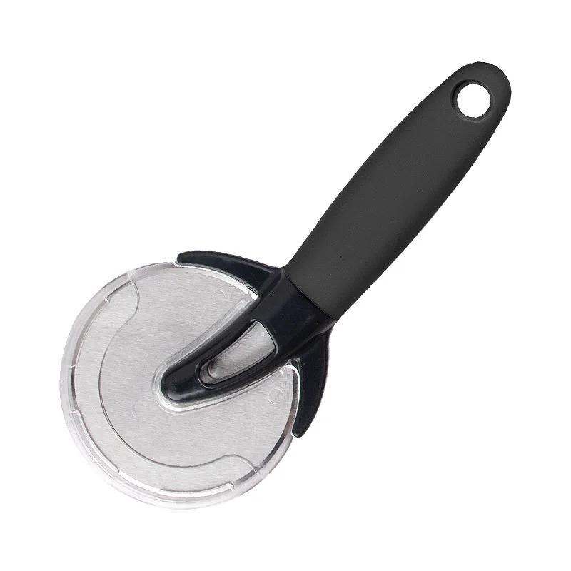 Hot sale Stainless Steel Black Abs Handle Pizza Wheel Cutter With Protective Cover