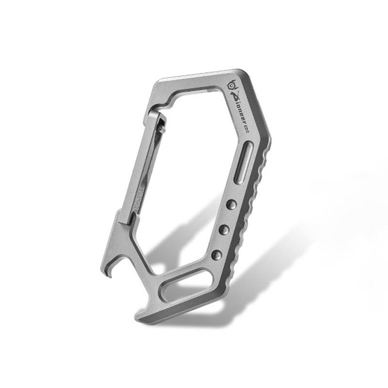 Pocket Waist Belt Car Key Ring Titanium Alloy Keychain Quick Release Carabiner Hook EDC Buckle Multifunctioanl Tools Bottle Open серый