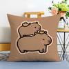 Capybara Cartoon Cute Cushion Cover Washable Linen comfort Soft  for Sofa Bed Cozy Home Room Decor