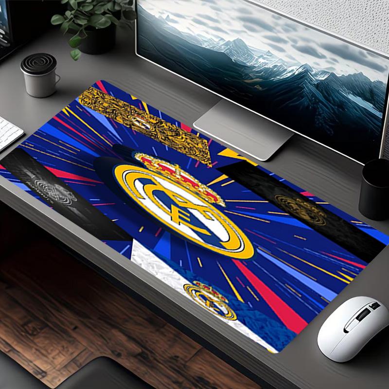 Tappetino per Mouse Stampa Real Madrid, per Tastiera, Tappetino per Laptop PC per Ufficio, Casa, Decorazione Scrivania, Regalo di Compleanno Perfetto per i Giocatori