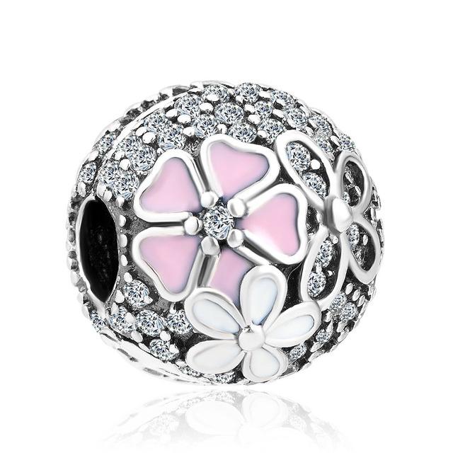 Steaua rotundă Flori Love Clip Mărgele de poziționare Cataramă Pandantiv Fit Original Fashion Dangle Jewelry 925 Femei Fine Charm