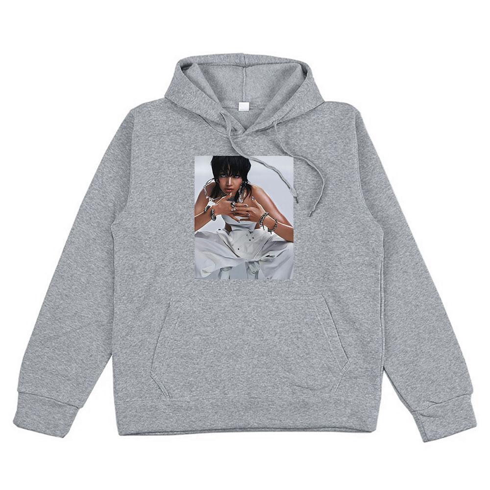

Hipster Lisa Rockstar 2024 New Song Hoodies 2024 New Song Graphic Print Sweatshirts Sudadera Long Sleeve Men/Women Clothing Hombre Unisex Pullovers XS серый