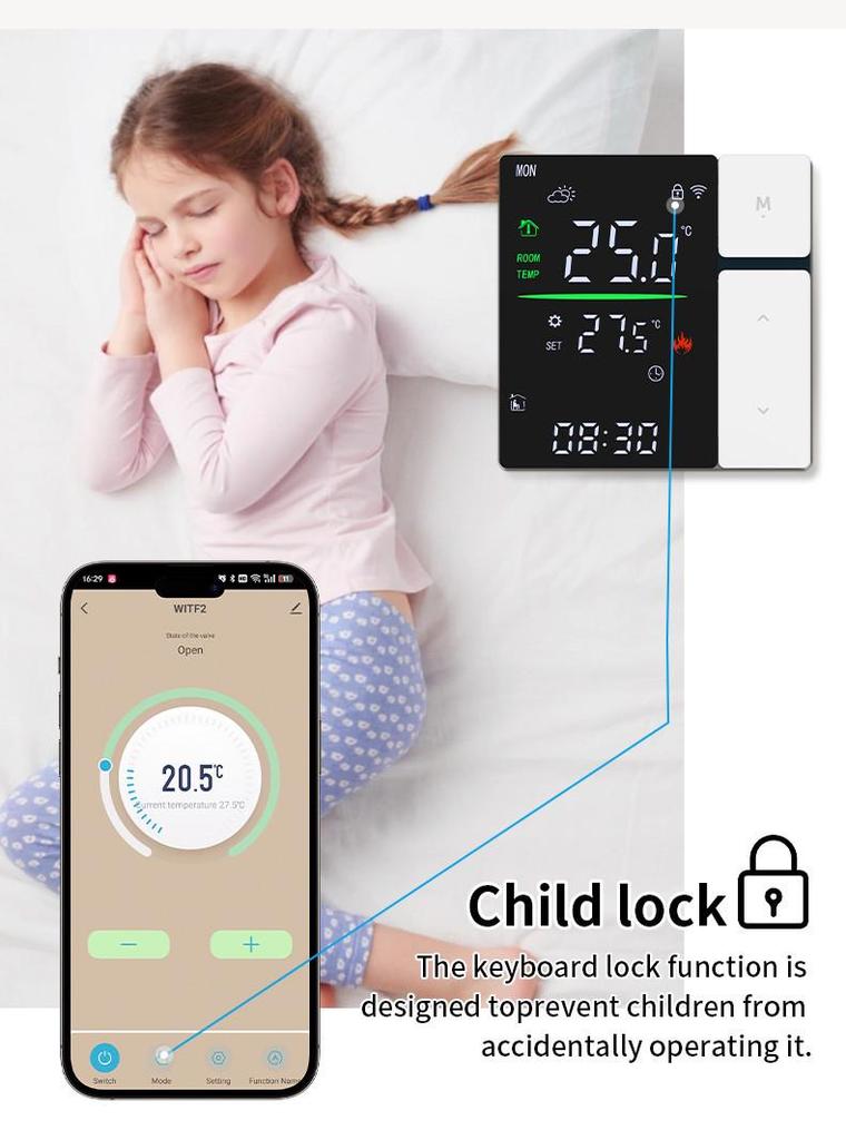 WiFi Smart Thermostat for Electric & Water Underfloor Heating with Programmable Boiler Switch