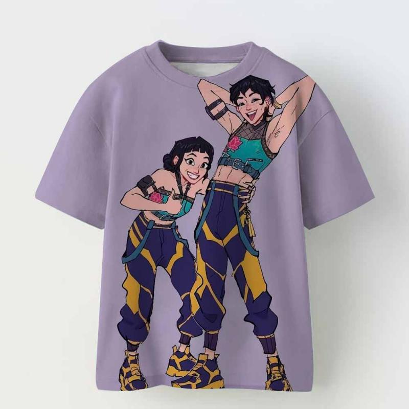 

KPop Demon Hunters Girls Boys T-Shirt Children s Clothing T-shirts Cute Cartoon Print Loose Comfortable Male Female Style Tops 160