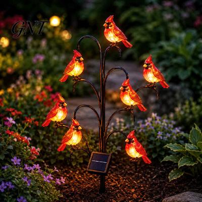 Outdoor Decorative Path Lights Solar Pathway Light, Bird-shaped Stump Garden Stake with Warm Weather Resistant Stakes LED Lights, Waterproof