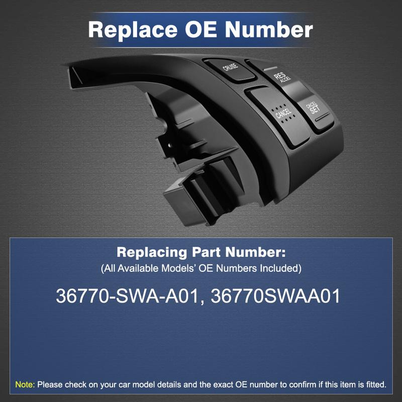 For Honda CR-V 2007 2008 2009 2010 2011 Car Cruise Control Steering Wheel Audio Button Switch 36770-SWA-A01 35880-SWA-A01