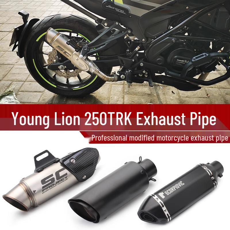 Exhaust Pipe Stainless Steel Mid-Tail Section for Loncin 250 TRK251 Motorcycle Modification