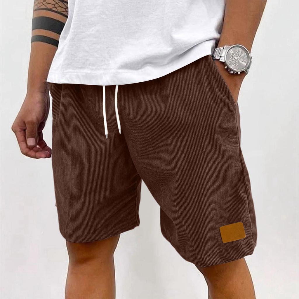 Mens Shorts Casual with Drawstring Waist Mens Cotton Shorts 5 Inch Inseam Shorts Men Comfortable Fit Mens Beach Shorts