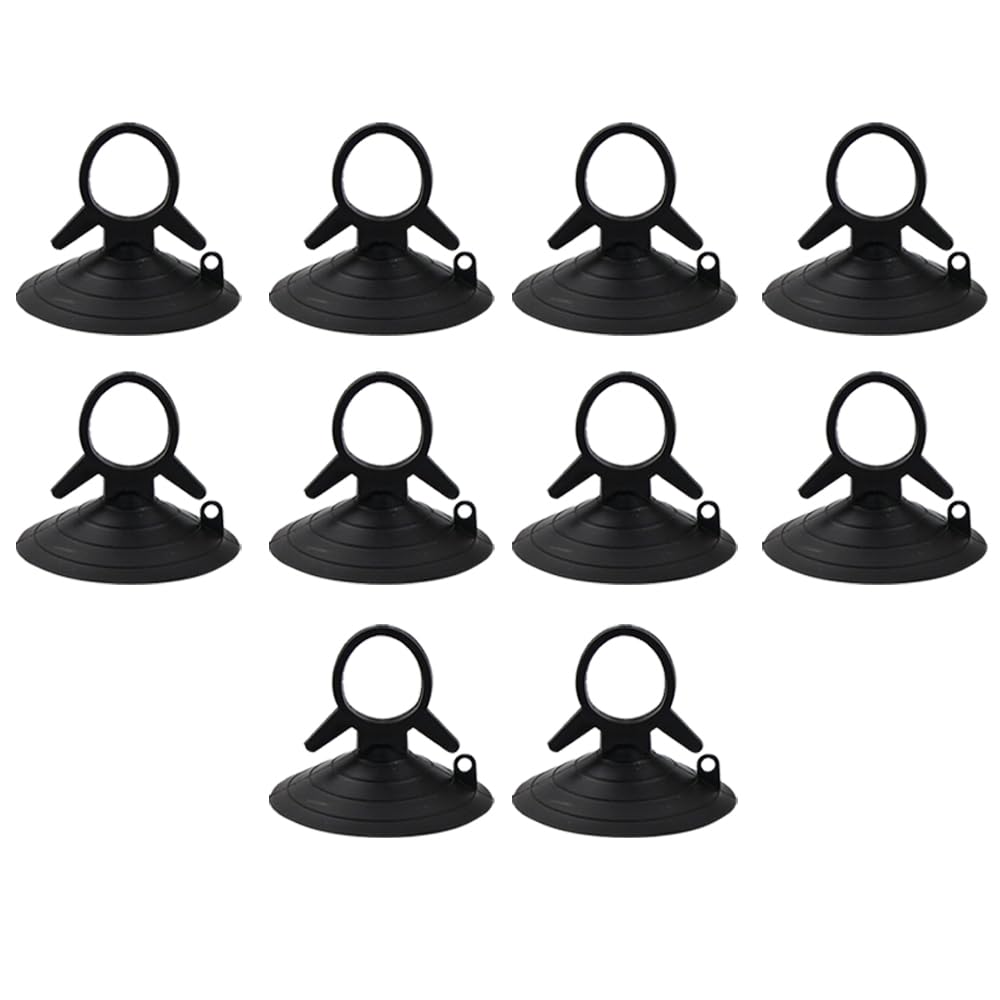 

10 Pcs Strong Suction Cup Vacuum Hooks Suction Cup for Park Sun Shade Black Car Sunshade Replacement Aid (Black)