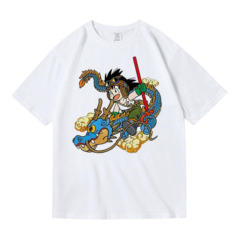 Adventure 90s Anime Dragon Ball Kid Goku TShirt Shenron Ride Graphic Tee Crew Neck Premium Cotton Fashion Streetwear Tops