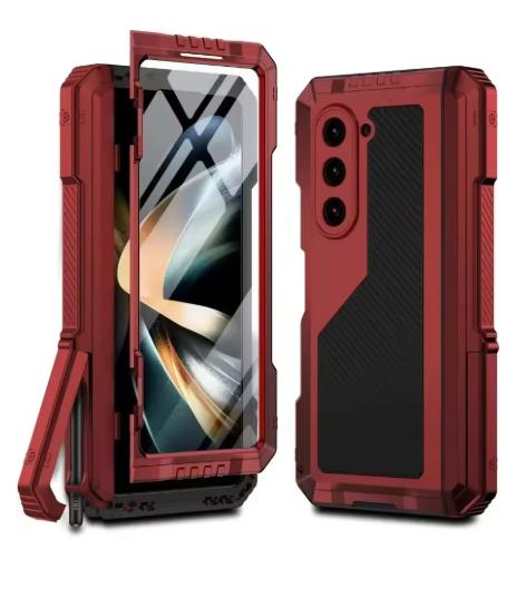 Military Protection Armor Heavy Duty Case For Saumsung Galaxy Z Fold 4 5 6 7 Full-Body Shockproof Cover Stand PET Screen Film