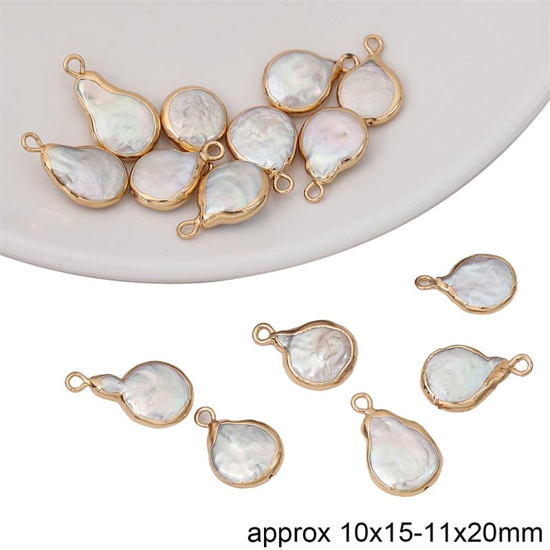 Natural Freshwater Pearl Irregular Gold Edging Single Hanging Style For DIY Necklace Bracelet Earrings Jewelry Making