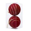 2Pcs Christmas Baubles Ornament Sparkling Velvety Sphere Decoration For Christmas Tree Wreath Mantels Window Display