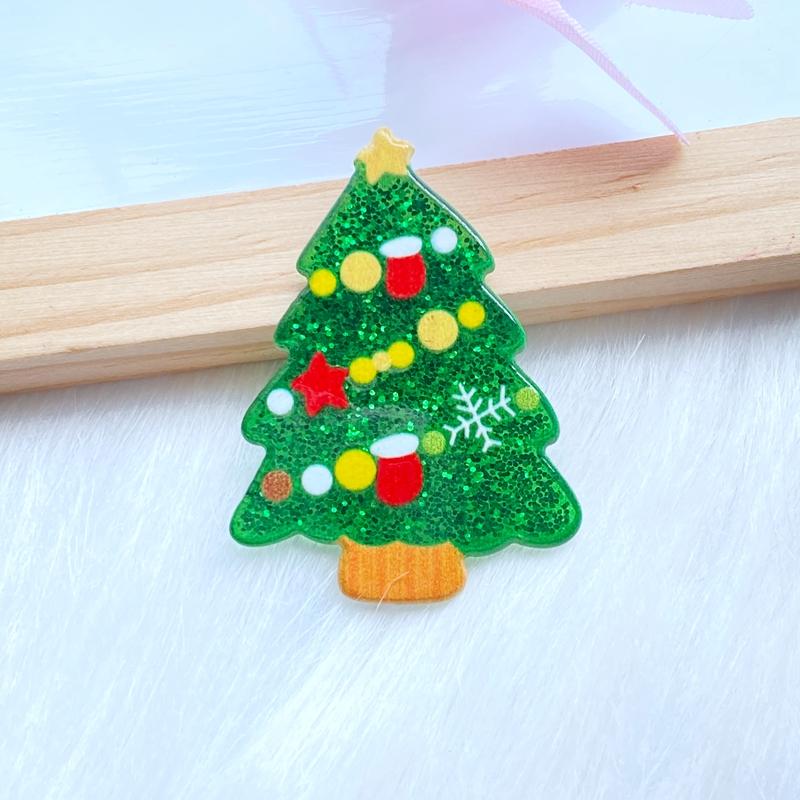 10 Stück Neue Süße Gemischte Glänzende Acryl-Weihnachts-Serie Flache Rückseite Cabochons Scrapbooking DIY Schmuck Bastel-Dekoration Zubehör