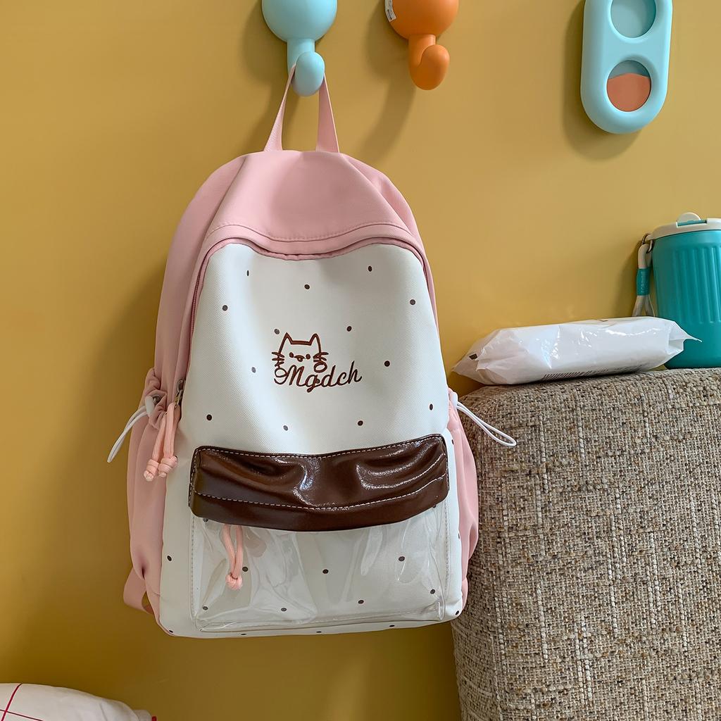 Schultasche weiblich koreanische Version kontrastierende Farbe klein frisch High School College-Student Rucksack Campus Ins Fengsen einfacher Rucksack weiblich