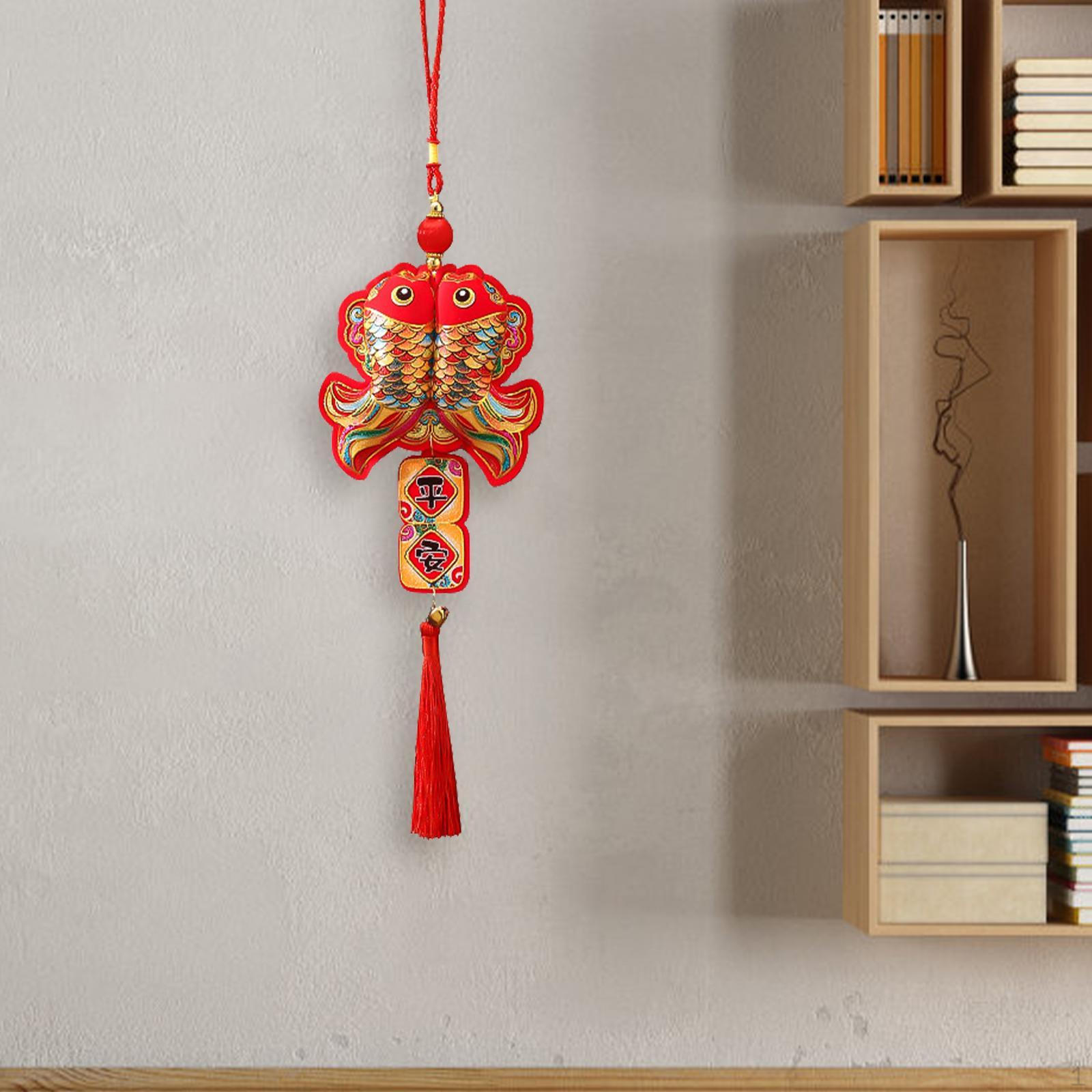 

Китайський рік висить прикраси слова благословення з червоною китицею для телевізора стіни Style D