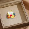 Floral Envelope Brooch Women's Four-season Universal Metal Enamel Pin Sweet Versatile Clothes Bag Scarf Accessories Brooch