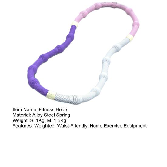 Weighted Soft Spring Hoop Waist-Friendly Foldable Fitness Hoop Portable Home Gym Men Women Adults