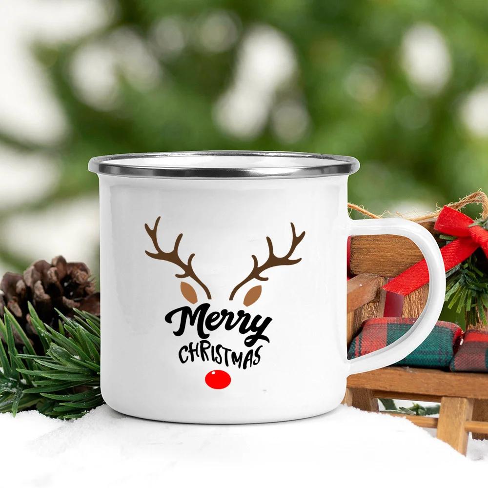 It's The Most Time Wonderful of Year Print Coffee Cup Christmas Party Drinks Hot Cocoa Mug Kids Chocolate Enamel Mugs Xmas Gifts