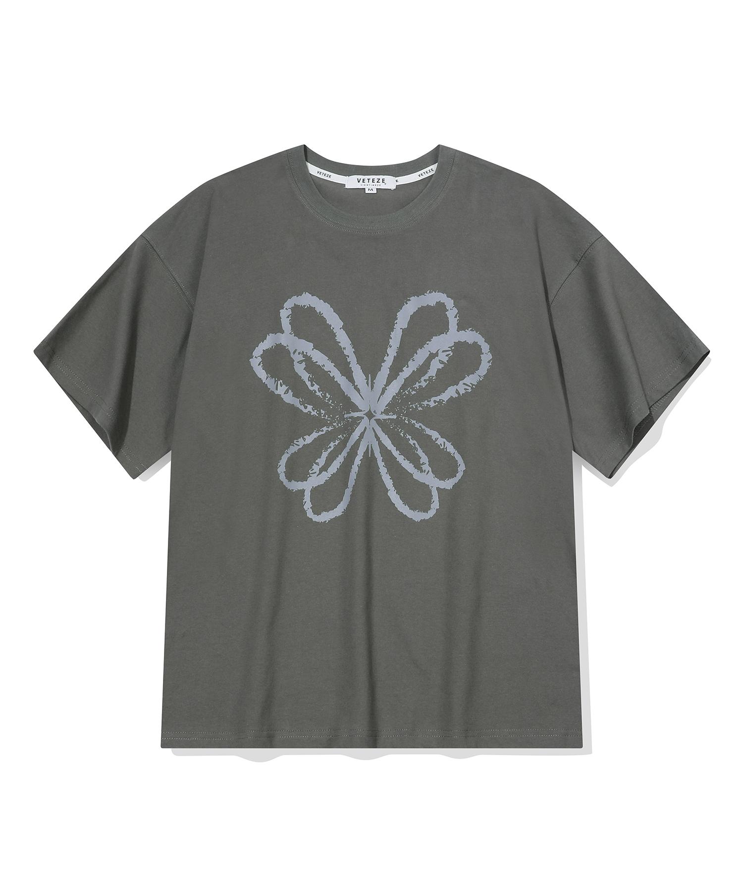 Beteje Orb Star Ribbon Spray T-Shirt (Gray) Gray/L