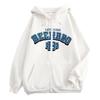 Zip-Up Hoodie Teens Unisex Oversized Cotton Blend Long Sleeve Streetwear Hooded Sweatshirt With Letter Print