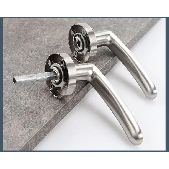 Door Handle Door Handle Lock Square Slot Privacy Mask Interior Bedroom Room Bathroom Three-bar Ball Lock Hardware