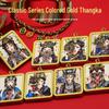 Classic Gold Tone Thangka Necklace: Multicolored Tibetan Zhakilamu, Female Wealth, Dazzling Colors, Semi-Handmade.