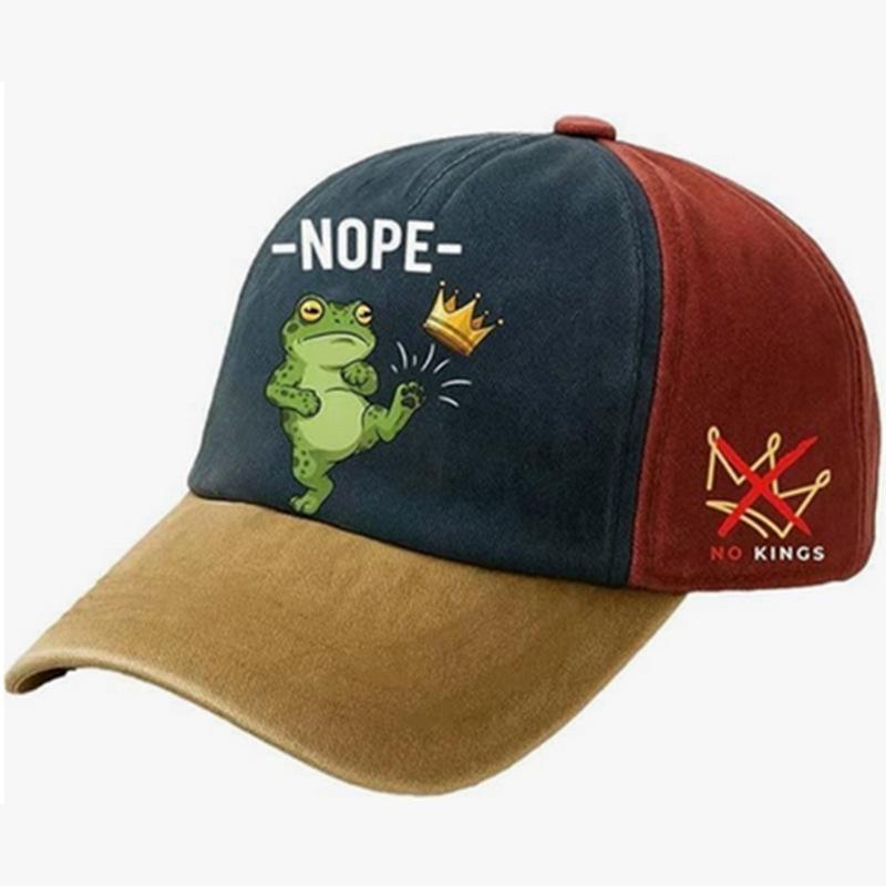 Frog Resists Washed Cotton Hat Men's Old Daddy Hat Vintage Printed Soft Top Baseball Cap