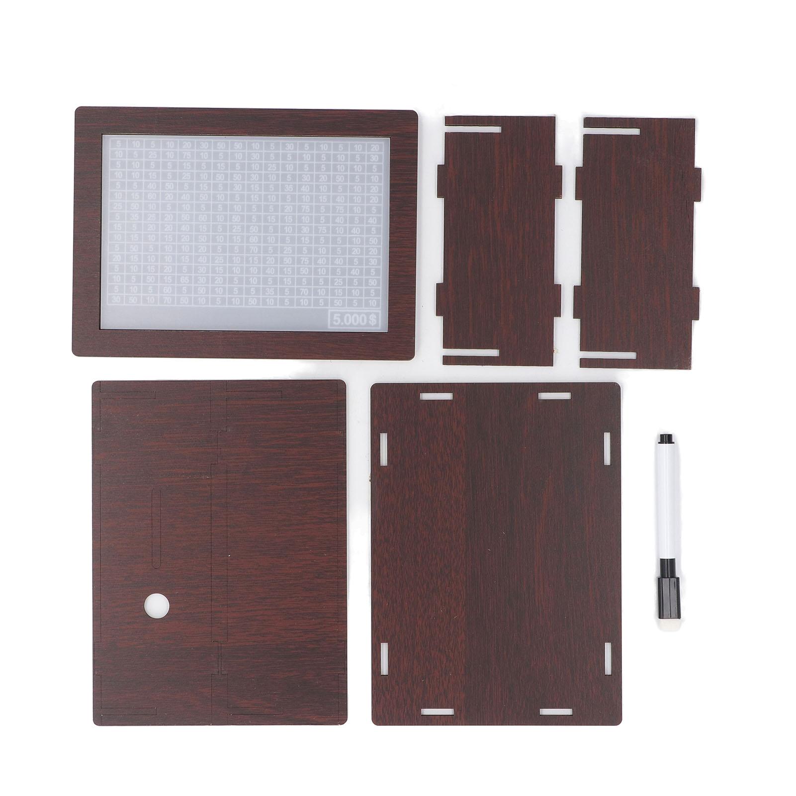 

Копилка с счетчиком монет, Банк для челленджа, Хранилище для наличных, Деревянное украшение для всех 5000 Dollars