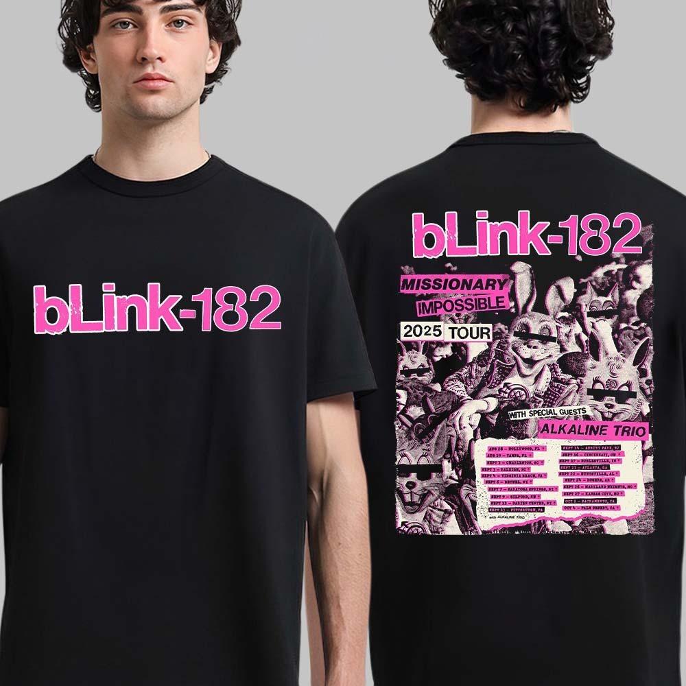 

Blink 182 Missionary Impossible 2025 Tour T-Shirt, Band Concert Tee, Fan Gift L