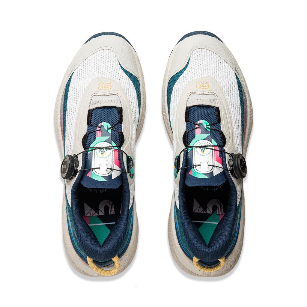 Li Ning Soft Go Max Retro Versatile Ammortizzante Antiscivolo Resistente all'Usura Traspirante Supportivo Rimbalzo Scarpe da Corsa Casual Basse AGLU273-2