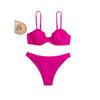 European and American new bikini swimsuit women's sexy solid color suspender tight women's swimsuit