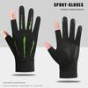 Men's Summer Cycling Fingerless Gloves: Sun Protection, Anti-Slip, Ice Silk for Riding, Driving, and Fishing.