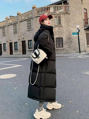 Women's Long Over-the-Knee Down Jacket - 2025 Winter Korean Style, Loose Fit, Thick White Duck Down, Mid-Length Coat for Couples