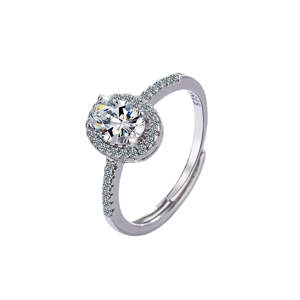 Copper Zircon Adjustable Engagement Rings For Women Wedding Elegant Jewelry Ladies Accessories Gifts R201