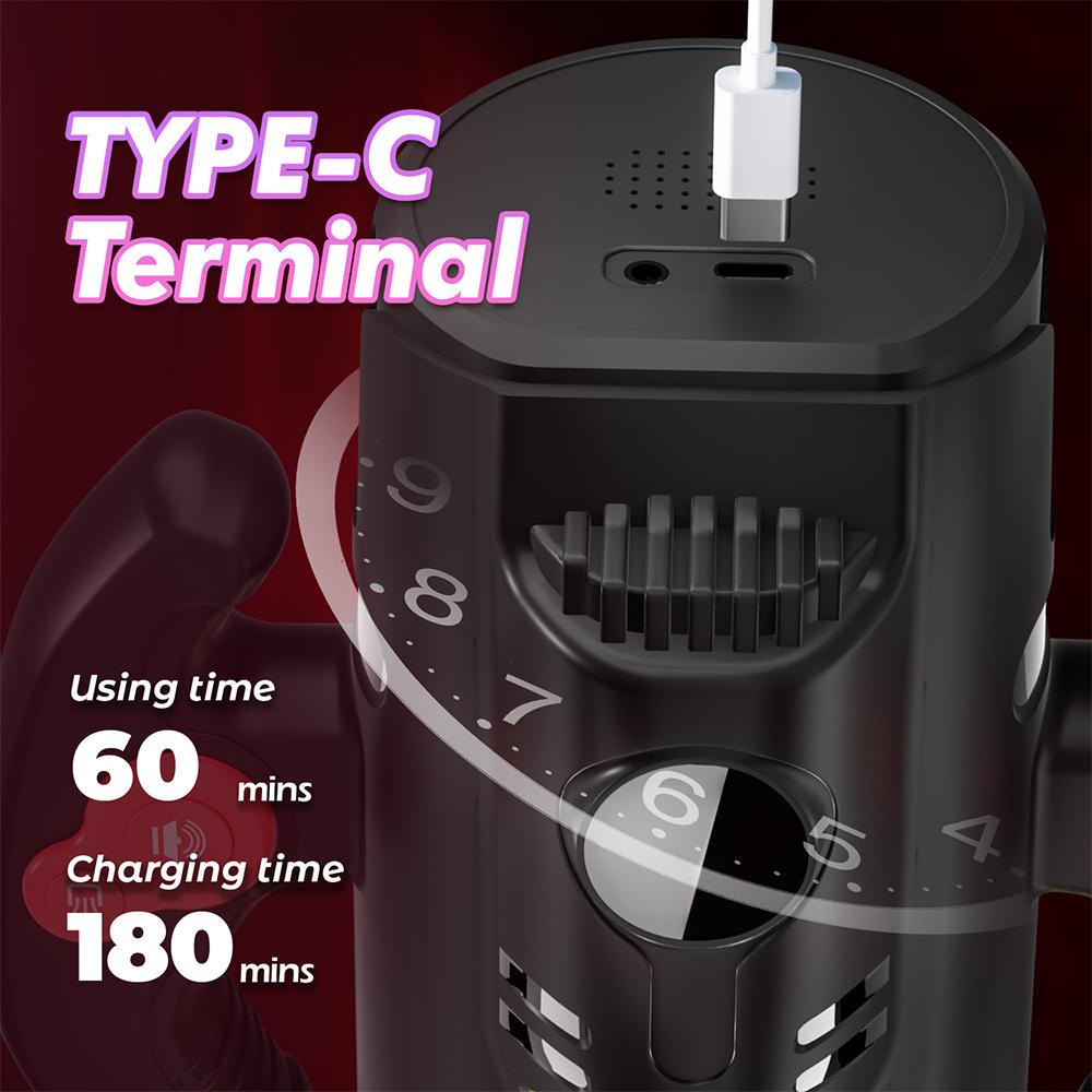 New Automatic Male Masturbator 9 Thrust Rotating Sucking with Handle Oral Sex Masturbation Vagina Pocket Vulva Penis Sex Machine Toy Adults 18+