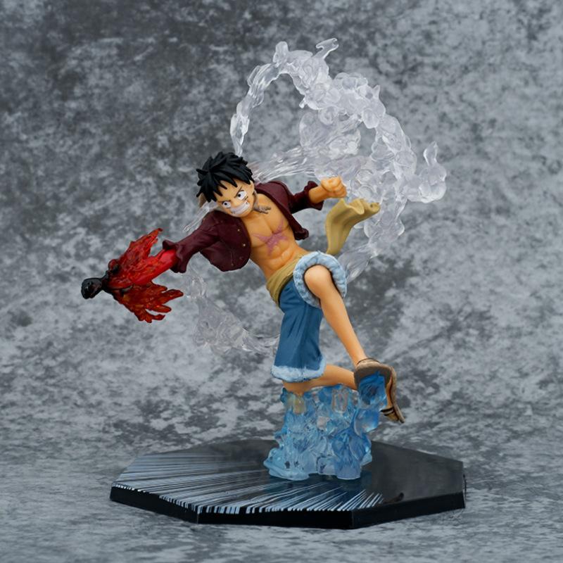ONE PIECE Fire Fist Luffy Ace Ghost Slash Sauron Devil Wind Leg Sanji Anime Figure Peripheral Model Knickknack